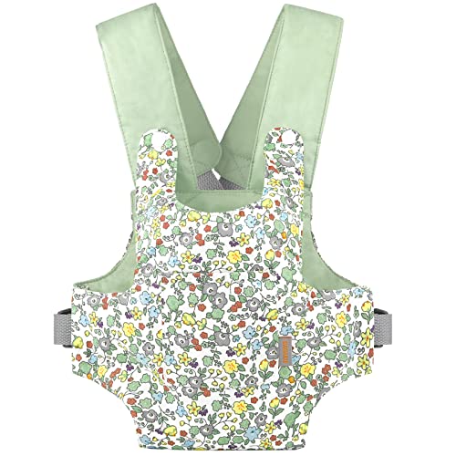 GAGAKU Puppentrage Puppen Bauchtrage Puppenzubehör Babytrage für Kinder Schultergurte Kreuzen Vorne und Hinten 100% Baumwolle - Grün - Blume von GAGAKU