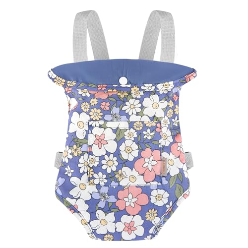 GAGAKU Puppentrage Puppen Kinder Puppenwagen ab 3 Jahre Tragetuch Baby Baby Tragegurt Baby Annabell Zubehör 100% Baumwolle - Blaue Blumen von GAGAKU