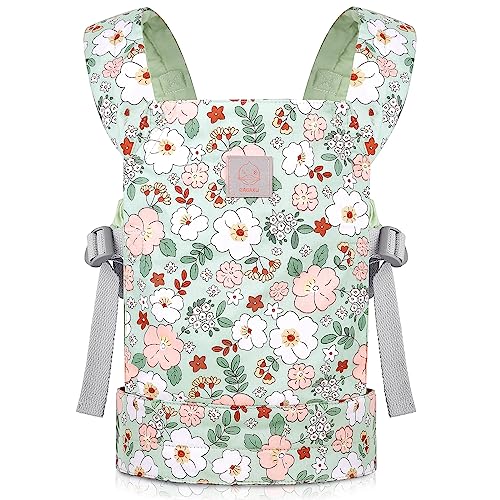 GAGAKU Puppentrage für Kinder Puppentrage ab 3 Jahre Babytrage für Puppen Bauchtrage Puppenzubehör Puppen Tragesitz mit Verstellbaren Träger - Grün - Kamelie GAGAKU Puppentrage für Kinder Puppentrage ab 3 Jahre Babytrage für Puppen Bauchtrage Puppenzubehör Puppen Tragesitz mit Verstellbaren Träger - Grün - Kamelie von GAGAKU