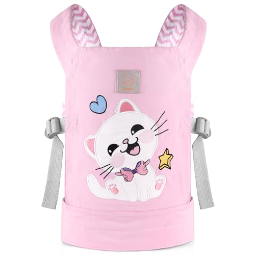 GAGAKU Puppentragetasche Reborn Baby Zubehör Puppentrage Puppen Kinder 100% Baumwolle Puppen ab 3 Jahre Kinder - Rose Katze GAGAKU Puppentragetasche Reborn Baby Zubehör Puppentrage Puppen Kinder 100% Baumwolle Puppen ab 3 Jahre Kinder - Rose Katze von GAGAKU
