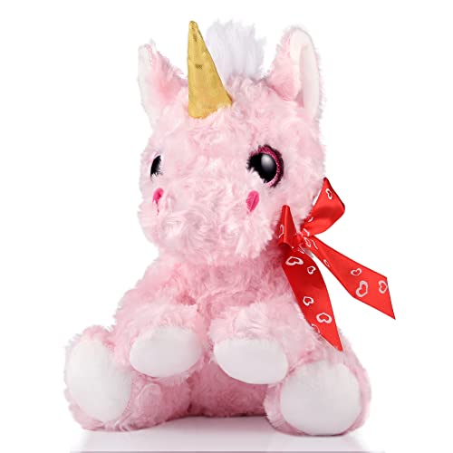 GAGAKU Plush Unicorn Stuffed Animal Kleines Einhorn Stofftier für Mädchen Plüsch Einhorn Puppe weiches Einhorn-Spielzeug für Geburtstag Weihnachten – Rosa von GAGAKU
