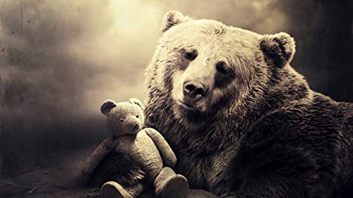 GAGALAM Klassisches Erwachsenen Puzzle 1000 Teile Großer Braunbär Und Teddybär Modern Festival DIY Geschenk Intellektuelles Spiel von GAGALAM