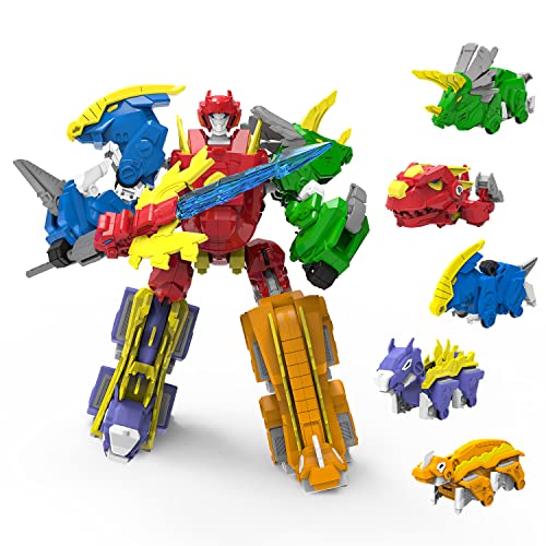 GAGINAN Dinosaurier Kombinierte Roboter Kinder Spielzeug, 20cm 5-in-1 Transformation Roboter Figuren, Demontage Spielzeug für Jungen und Mädchen Alter 6+ (8IN 5in1) von GAGINAN