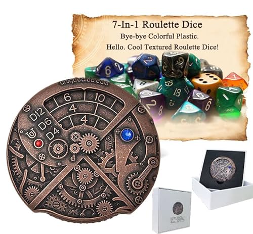 7-in-1 Roulette DND Würfel Set, Hohle Dungeons und Drachen Würfel, Präzision, Frische, Polyederhohle Rollenspiel D und D Starter Würfel für D&D, Tabletop RPG von GAINFI