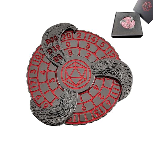 DND-Roulette-Würfelspinner, einzigartig, D20-Dungeons-and-Dragons-Würfelset, coller Metall-Mechanismus, mit D&D-Würfelbox, Brettspiele, RPG, D4, D6, D8, D10, D12 von GAINFI