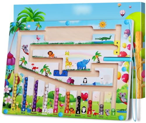 Montessori Spielzeug ab 3 4 5 6 Jahre Magnetspiel ab 3 Jahre 4 Jahre Kinder Kinderspiele Spiele ab 4 5 Jahren Junge Mädchen Motorikspielzeug Labyrinth Spiel Lernspiele von GALIFUN