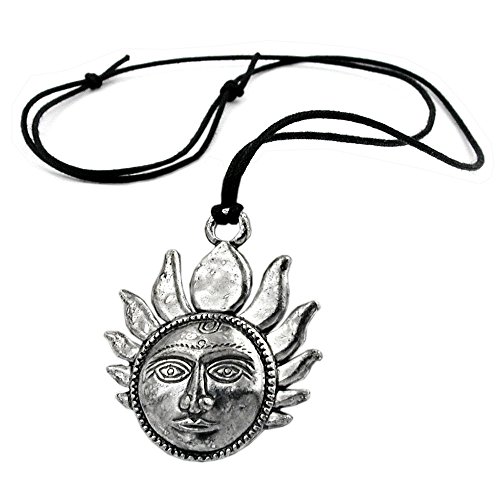 Kette, Zinn, kleine Sonne mit Gesicht von GALLAY