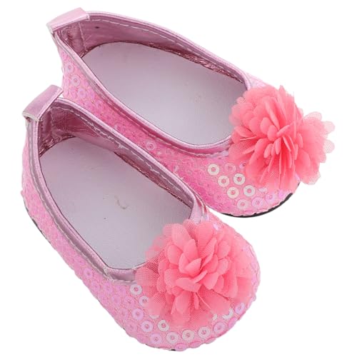 GALPADA 1 Paar Puppenschuhe, Schillernde Puppenschuhe Mit Floralen Low-top-puppenschuhen, Puppenzubehör Für 18-Zoll-mädchenpuppenschuhe von GALPADA