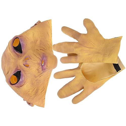 GALPADA 1 Satz Alien-Horror-Geister- -Kapuze Handschuhe gruselige Außerirdische Maske für Party Tiara Maskerade-Maske Halloween-Alien-Maske Halloween-Party-Alien-Maske Cosplay von GALPADA