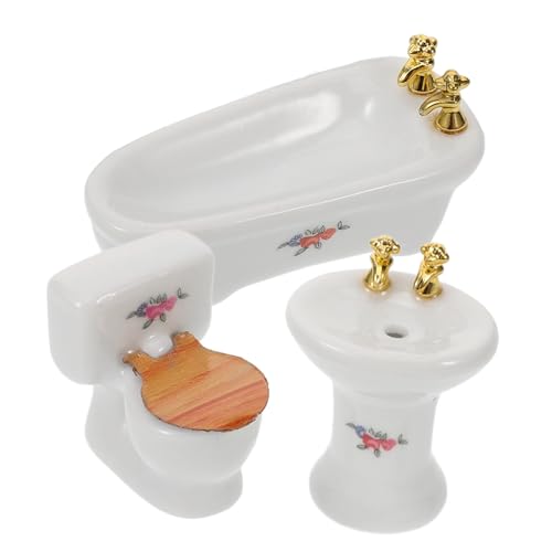 GALPADA 1 Satz Badezimmer-Set Miniatur Bausatz Kleine Badezimmerdekoration Puppenhaus-duschraum-Requisiten Wohnkultur Badezimmer So Tun, Als Würde Man Keramik GALPADA 1 Satz Badezimmer-Set Miniatur Bausatz Kleine Badezimmerdekoration Puppenhaus-duschraum-Requisiten Wohnkultur Badezimmer So Tun, Als Würde Man Keramik von GALPADA
