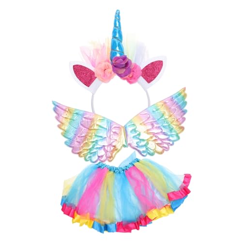 GALPADA 1 Satz Ballettröckchen verkleidung karnevalskostüme Regenbogen-Tutu und Flügel Falten- Plaid hochzeitskleid Urlaubskostüm Kinderparty-Kleidungsset Polyester GALPADA 1 Satz Ballettröckchen verkleidung karnevalskostüme Regenbogen-Tutu und Flügel Falten- Plaid hochzeitskleid Urlaubskostüm Kinderparty-Kleidungsset Polyester von GALPADA