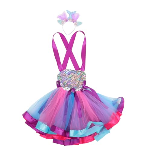 GALPADA 1 Satz Brautjungfer Meerjungfrauenkostüm für Mädchen Meerjungfrau Stirnband Halloween-Meerjungfrau-Kostüm Prinzessin kleid Rock für Mädchen Leistungsröcke für Mädchen Nylon von GALPADA
