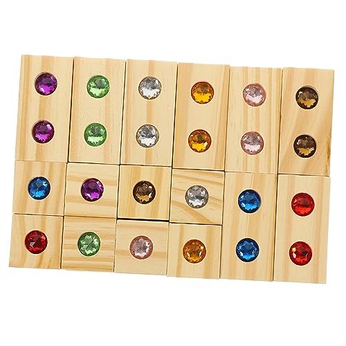 GALPADA 1 Satz Bunte Holzspielzeug Gemstone Bausteine Teile Pädagogisches für Frühes Lernen Fördert und Formverständnis Handgefertigte Bauklötze von GALPADA