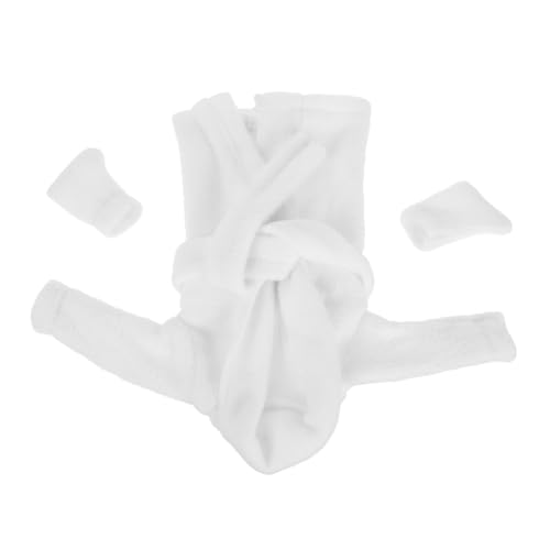 GALPADA 1 Satz Elfenpuppenkleidung Miniatur-puppengewand-Accessoire Mini-Bademantel Für Puppenkleidung Puppen-Bademantel-Outfit Mini-puppenkleidung Bademantel Für Miniaturpuppen Weiß Stoff von GALPADA