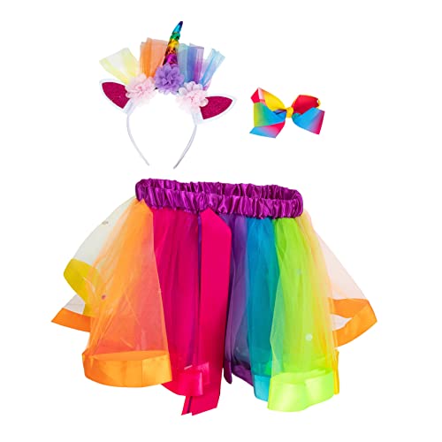 GALPADA 1 Satz Gazeanzug für Tutu-Kleid rotes Tutu Mädchen-Outfit verkleidung faschingskostüme Mädchen Einhorn Kopfschmuck Cosplay-Kleid Polyester Colorful von GALPADA