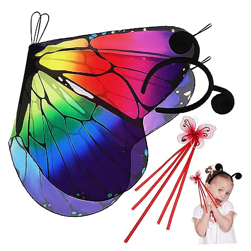 GALPADA 1 Satz Halloween Cosplay Simulation Schmetterlingsflügel Umhang Kostüm Requisiten 3-teiliges Set Chiffon-Schmetterlingsflügel Schmetterlingskostüm Mädchen halloween costume GALPADA 1 Satz Halloween Cosplay Simulation Schmetterlingsflügel Umhang Kostüm Requisiten 3-teiliges Set Chiffon-Schmetterlingsflügel Schmetterlingskostüm Mädchen halloween costume von GALPADA