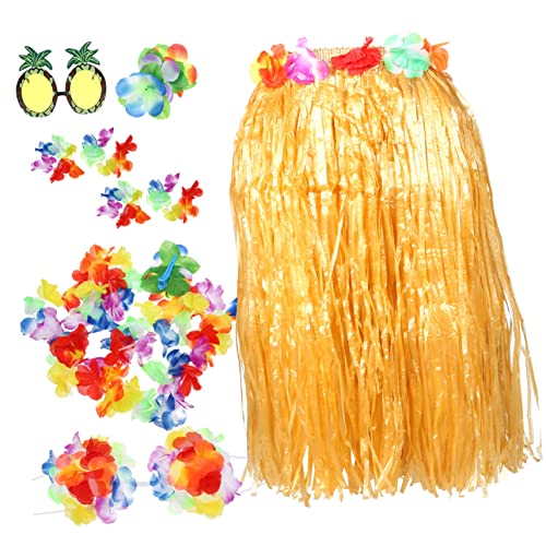 GALPADA 1satz Hawaii Party Zubehör Mit Strandrock Sonnenbrille Und Haarschmuck Für Luau Und Strandfeiern Für Erwachsene Und Besondere Anlässe von GALPADA
