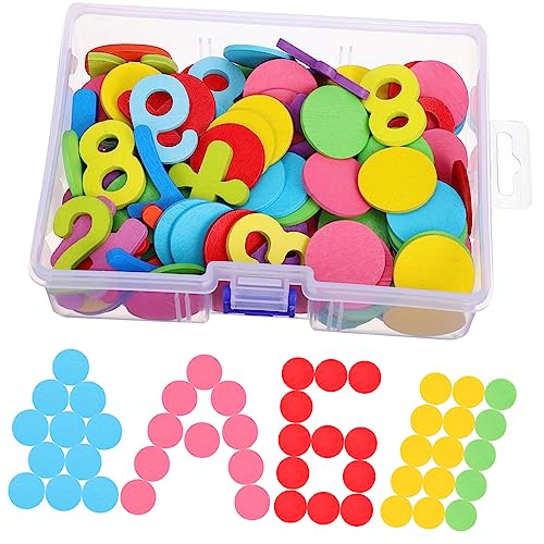 GALPADA 1 Satz Holz Montessori mit Bunten Zahlen und Rechenzeichen für Vorschulkinder Pädagogisches Lernspielzeug mit Aufbewahrungsbox für Frühe Mathematische Fähigkeiten und Eltern von GALPADA