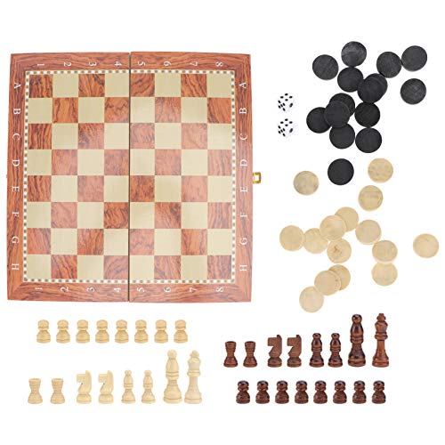 GALPADA 1 Satz Holz Schachspielset mit Aufbewahrungsbox Tragbares Schachbrett für Familie für Reisen Schule und Freizeitaktivitäten von GALPADA