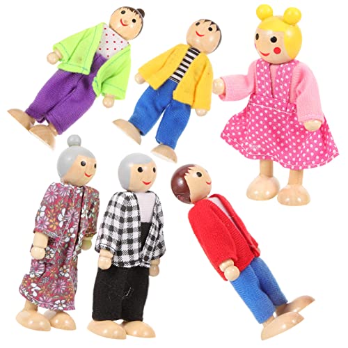 GALPADA 1 Satz Holzpuppen Familien Flexible Figuren für Puppenhaus Kreatives Rollenspiel Geschichtenerzählen für Zuhause Kindergarten GALPADA 1 Satz Holzpuppen Familien Flexible Figuren für Puppenhaus Kreatives Rollenspiel Geschichtenerzählen für Zuhause Kindergarten von GALPADA