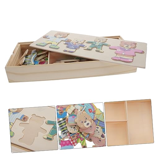 GALPADA 1 Satz Holzpuzzle für Tiermuster Puzzle mit Kleidung für Bären Pädagogisches Kreativität und Hand Augen Koordination für Mädchen GALPADA 1 Satz Holzpuzzle für Tiermuster Puzzle mit Kleidung für Bären Pädagogisches Kreativität und Hand Augen Koordination für Mädchen von GALPADA