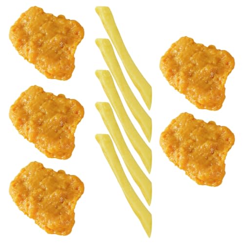 GALPADA 1 Satz Hühnernuggets und Pommes Model küchendekoration küchen Dekoration Tischdekoration künstliche Pommes Frites gefälscht Food-Modell- neuartiges Lebensmittelmodell PVC von GALPADA
