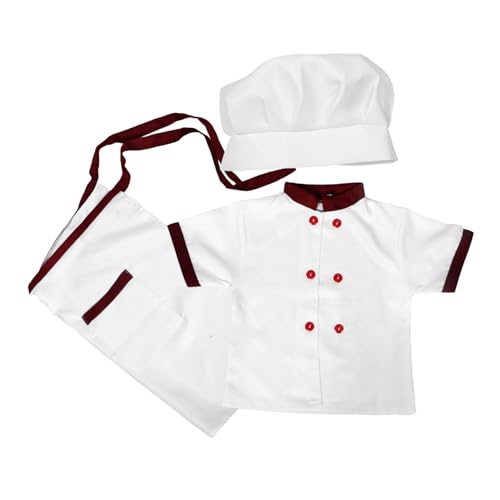 GALPADA 1 Satz Kochkostüm für Schürze Kochmütze und Kurzem Shirt für Rollenspiele und Kostümpartys Fördert Kreativität und Selbstbewusstsein im Spiel von GALPADA