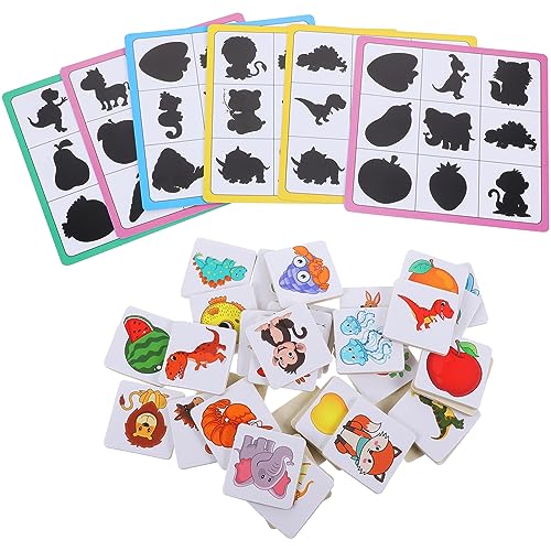 GALPADA 1 Satz Kreatives Lernspielzeug für Holzpuzzle mit Cartoon Schattenmatching Pädagogisch Wertvolle Spielzeuge für Kleinkinder Hand Auge Koordination und Interaktion von GALPADA
