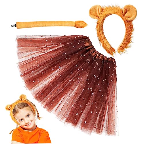 GALPADA 1 Satz Löwen-Charakterkostüm Löwenschwanz für Löwenstirnband und - Party Tierkostüm Ohren Löwen-Stirnband für Halloween-Kostümzubehör Mädchen Polyester GALPADA 1 Satz Löwen-Charakterkostüm Löwenschwanz für Löwenstirnband und - Party Tierkostüm Ohren Löwen-Stirnband für Halloween-Kostümzubehör Mädchen Polyester von GALPADA
