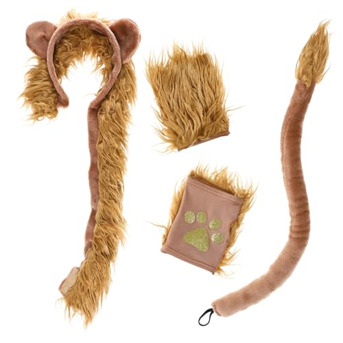 GALPADA Löwenkostüm Satz für Haarreifen und Handschuhe Rollenspiel Zubehör für Karneval Halloween und Geburtstagsfeiern von GALPADA