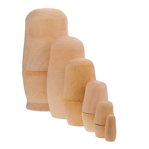 GALPADA 1 Satz Matroschka-Puppe aus Holz Nistpuppe leer unbemalte Puppen selber Machen matrjoschka Puppen selber Machen Russische Nistpuppen selber Machen DIY-Malbasis Khaki von GALPADA