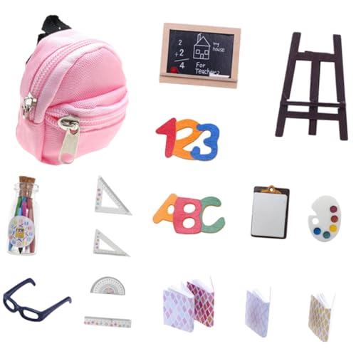 GALPADA 1 Satz Miniatur Schulrucksack Set für Puppen mit Mini Schulmaterialien Mini Schultafel Detailgetreuen Accessoires für Puppenhaus Dekoration und Fantasievolles GALPADA 1 Satz Miniatur Schulrucksack Set für Puppen mit Mini Schulmaterialien Mini Schultafel Detailgetreuen Accessoires für Puppenhaus Dekoration und Fantasievolles von GALPADA