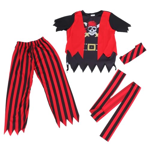 GALPADA 1 Satz Piratenkostüm mit Kopfbedeckung Outfit für Jungen Halloween Verkleidung für Rollenspiele Partys Bequemes Atmungsaktives Material von GALPADA