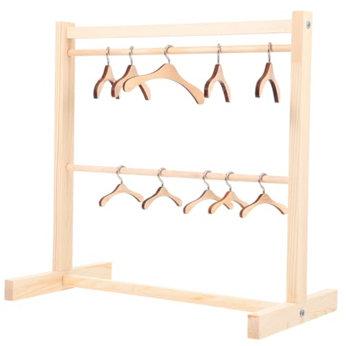 GALPADA 1 Satz Puppen-Kleiderbügel aus Holz Kleiderständer für Puppen Miniaturen Modepuppe Dolly Puppen kleiderständer puppenkleiderbügel puppenhaus Einrichtung Puppenhausmöbel aus Holz von GALPADA