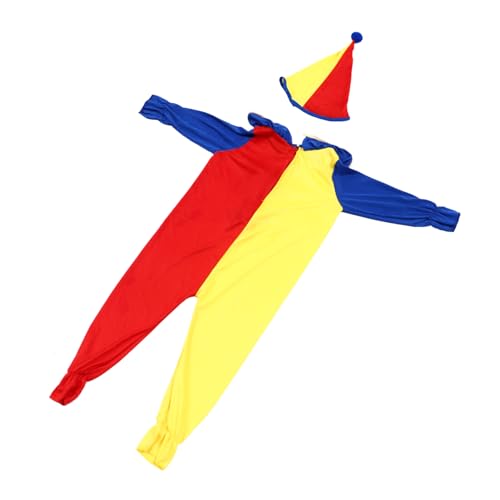GALPADA 1satz Clownkostümset Für Festlicher Anzug Mit Stylischem Hut Und Buntem Overall Für Halloween Und Bühnenaufführungen von GALPADA