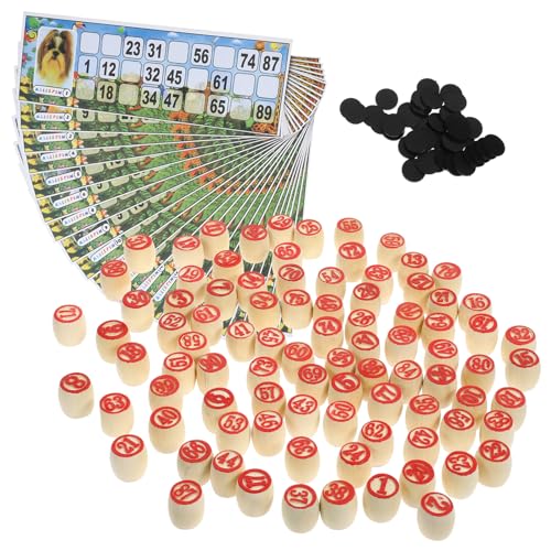 GALPADA 1 Satz Russisches Lotto Spielset aus Holz Familienspiel mit Bingo Karten Spielblättern und Holzfässern für Partys und Familienaktivitäten Durchmesser GALPADA 1 Satz Russisches Lotto Spielset aus Holz Familienspiel mit Bingo Karten Spielblättern und Holzfässern für Partys und Familienaktivitäten Durchmesser von GALPADA