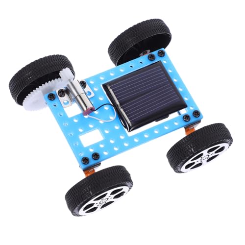 GALPADA 1 Satz Solarautospielzeug Bauen Sie EIN Solarautomodell Zusammen Für Pädagogische Solarautomodelle Solar- Bausatz Solarbetriebenes Automodell Motor Klein Lehrstütze Blue Abs von GALPADA