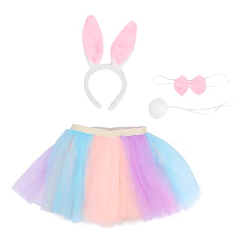 GALPADA 1 Satz Tüllrock Für Mädchen Ostern Kleine Mädchen Cosplay Partyrock Für Mädchen Ostern Kinderkostüm Gazerock Für Mädchen Ostern Kopfschmuck von GALPADA