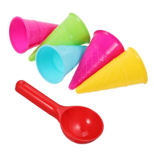 GALPADA 1 Set 6 Stück Eisportionierer Eistüte Sandspielzeug Rollenspiel Eiscreme Sand Eisportionierer Strand Sandschaufel Sandkegelform Sandspielzeug Eiscreme Zufällige Farbe von GALPADA