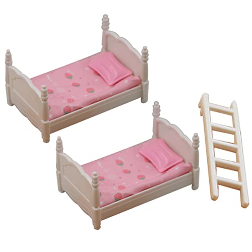 GALPADA 1 Set Bettmodell Mini Etagenbett Mini Möbelmodelle Miniatur Puppenhausbett Miniatur Etagenbett Mini Puppenhausdekor Mini Etagenbettdekor Lebensspielszenenmodell von GALPADA