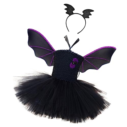 GALPADA Fledermauskleid Für Jungen Und Mädchen Halloween Partykleid Fledermausflügel Kostüm Kopfschmuck GALPADA Fledermauskleid Für Jungen Und Mädchen Halloween Partykleid Fledermausflügel Kostüm Kopfschmuck von GALPADA