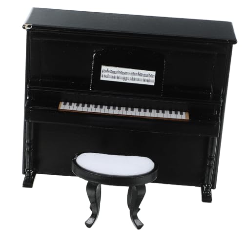 GALPADA 1 Set Klaviermodell Mini Möbelmodell Mini Klaviermodell Puppenhauszubehör Mini Puppenhaus Klavier Puppenhaus Miniaturen Klavierpuppe Mini Klavierfigur Holz Schwarz von GALPADA