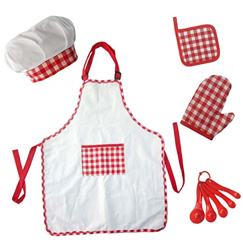 GALPADA 1 Set Kochsets Für Schürze Für Backschürzen Für Koch Outfit Küchenanzüge Für Jungen Kochschürze Für Kochutensilien Kinderschürze Backsets Für Baumwolle Rot von GALPADA
