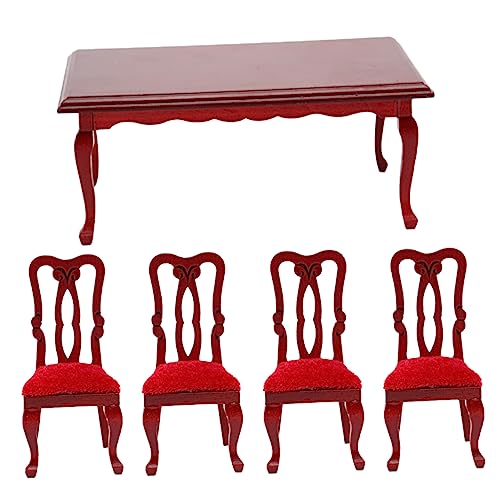 GALPADA 1 Set Mini Esszimmerstuhl Und Tischset Miniatur Möbel Puppenhausstühle Kleine Mini Hausmöbel Mini Tisch Puppenhausmöbel Mini Puppenhausmöbel Bausatz Maßstab Holz Rot GALPADA 1 Set Mini Esszimmerstuhl Und Tischset Miniatur Möbel Puppenhausstühle Kleine Mini Hausmöbel Mini Tisch Puppenhausmöbel Mini Puppenhausmöbel Bausatz Maßstab Holz Rot von GALPADA