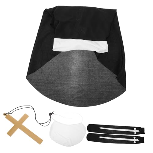 GALPADA 1 Set Nonnenkostüm Für Cosplay Nonnenkostüm Für Halloween Kreuzanhänger Halskette Katholische Nonnenausstattung Stoff GALPADA 1 Set Nonnenkostüm Für Cosplay Nonnenkostüm Für Halloween Kreuzanhänger Halskette Katholische Nonnenausstattung Stoff von GALPADA