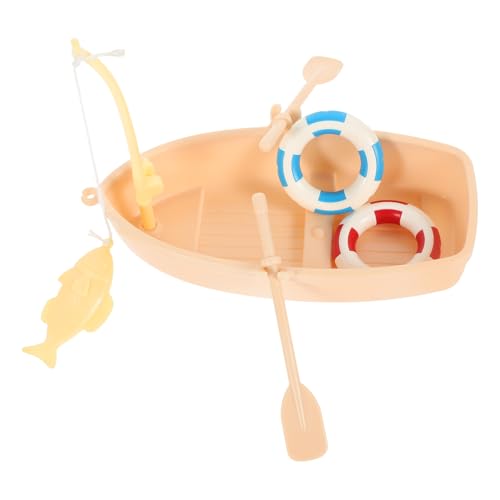 GALPADA 1 Set Simuliertes Fischerboot Modell Puppen Fischerboot Kit Puppenhaus Party Winziges Realistisches Boot Pool Puppenhaus Angeln Miniatur Mini Fischerboot von GALPADA