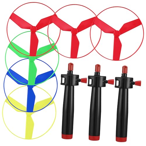 GALPADA 1 Set UFO Outdoor Disc Shooter Fliegen Untertasse Ziehen Disco Flyer Hover Party Propeller Aufziehspielzeug Kunststoff von GALPADA