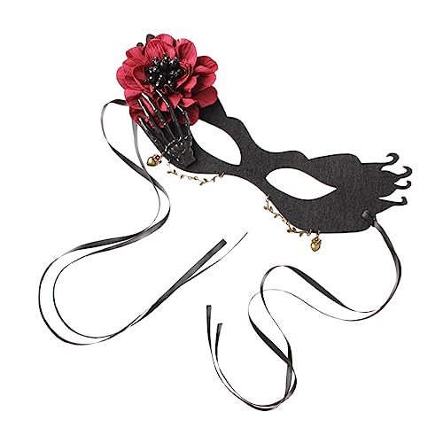 GALPADA 1 Stück Halbe Gesichtsmaske Für Den Abschlussball Party-cosplay-maske Halloween-partymaske Für Frauen Halbgesichtsmaske Frauenmaske Dekorative Halloween-maske Stoffblumen von GALPADA