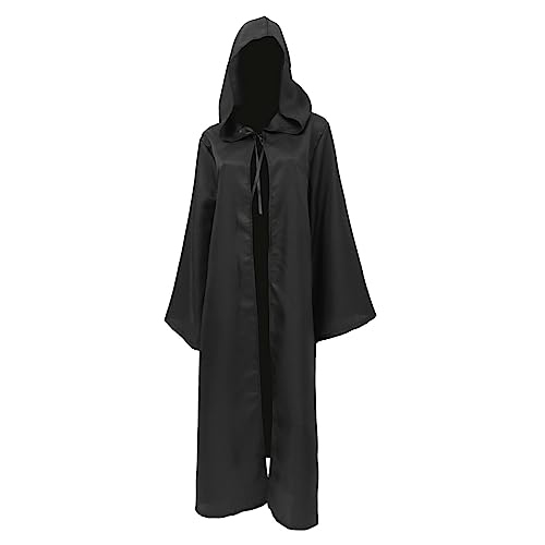 GALPADA 1 Stück Halloween-umhang Schwarzer Umhang Mit Kapuze Kapuzenmaske Sensenmann Kostüm Halloween- Halloween-Kapuzenmantel Cosplay-umhang Party-umhang Polyester (Polyester) Black von GALPADA