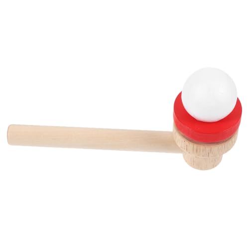 GALPADA 1 Stück Holzkugelgebläse Federnd Ball Schwebender Schlag Schwimmendes Kugelgebläse Rot Hölzern von GALPADA